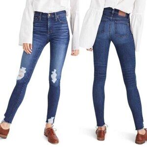 Madewell 9 Inch High Rise Skinny Jeans Kurt Destructed Edition H0317